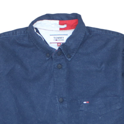 Tommy Jeans Men's Blue Button-Up Long Sleeve Denim Shirt M