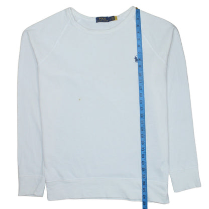 Ralph Lauren Men’s White Crew Neck Cotton Sweatshirt Size L