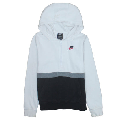 Nike Boys White Colourblock Fleece 1/2 Zip Hoodie XL 158-170cm