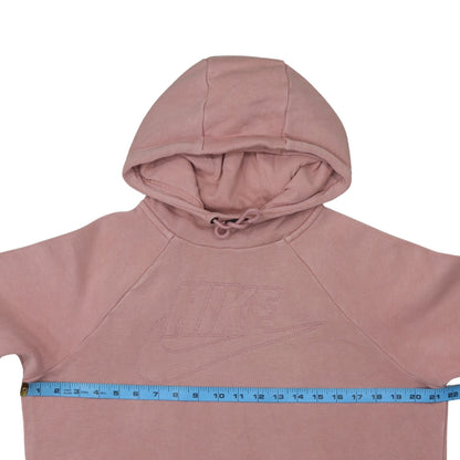 Nike Women's Pink Pullover Hoodie M Fleece Lined Sportswear