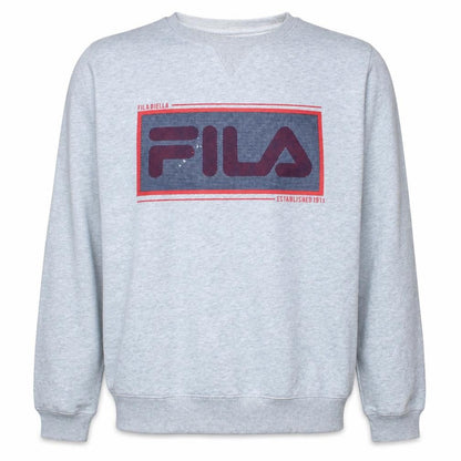 Fila Mens Grey Graphic Logo Pullover Sweatshirt Size L