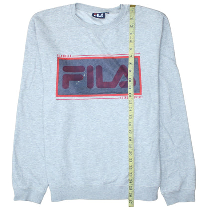 Fila Mens Grey Graphic Logo Pullover Sweatshirt Size L