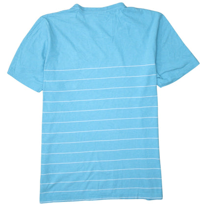 Puma Men's Blue Striped Crew Neck Cotton T-Shirt Size L