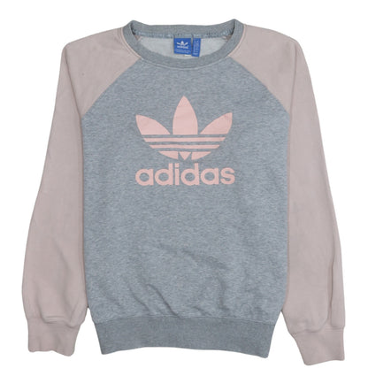 Adidas Women's Grey & Pink Logo Sweatshirt Size 14