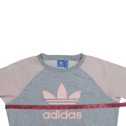 Adidas Women's Grey & Pink Logo Sweatshirt Size 14