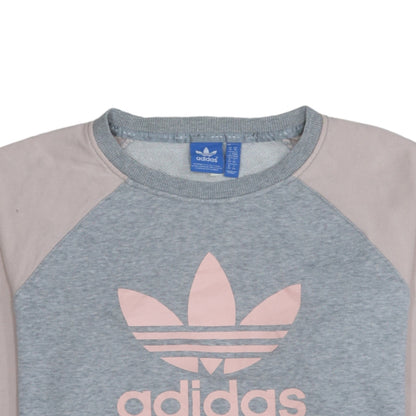 Adidas Women's Grey & Pink Logo Sweatshirt Size 14