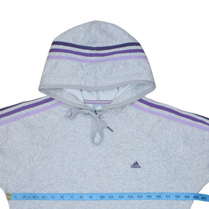 Adidas Women’s Grey Hooded Pullover Sweatshirt Size M 12-14 Essentials