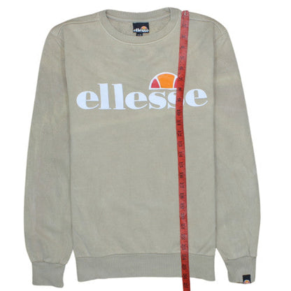 Ellesse Men's Beige XS Crew Neck Logo Sweatshirt