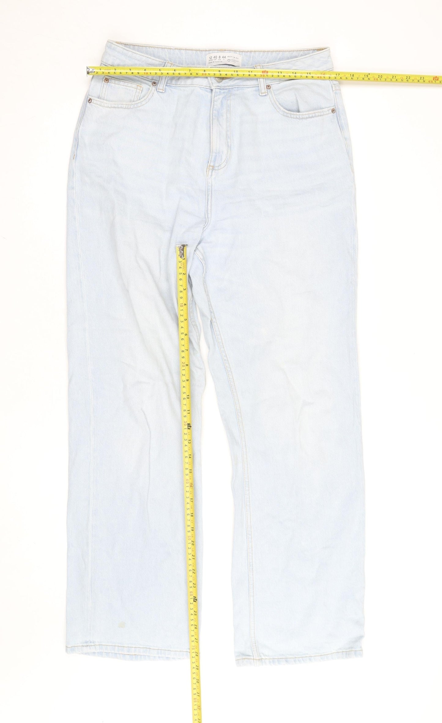 Primark Women’s Light Blue Straight Leg High Rise Jeans Size 12