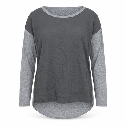 Yaya Men's Grey Long Sleeve Casual Top Large Cotton Blend