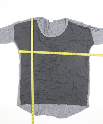 Yaya Men's Grey Long Sleeve Casual Top Large Cotton Blend