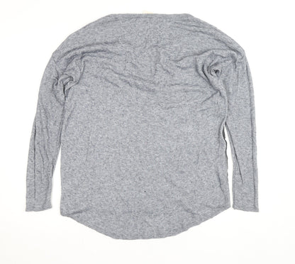 Yaya Men's Grey Long Sleeve Casual Top Large Cotton Blend