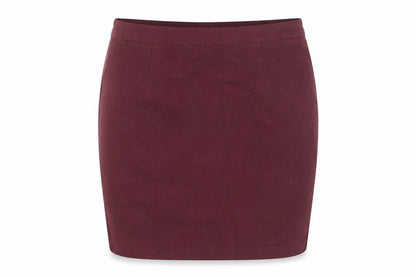 Boohoo Women Red Cotton Stretch Pencil Mini Skirt Size 8