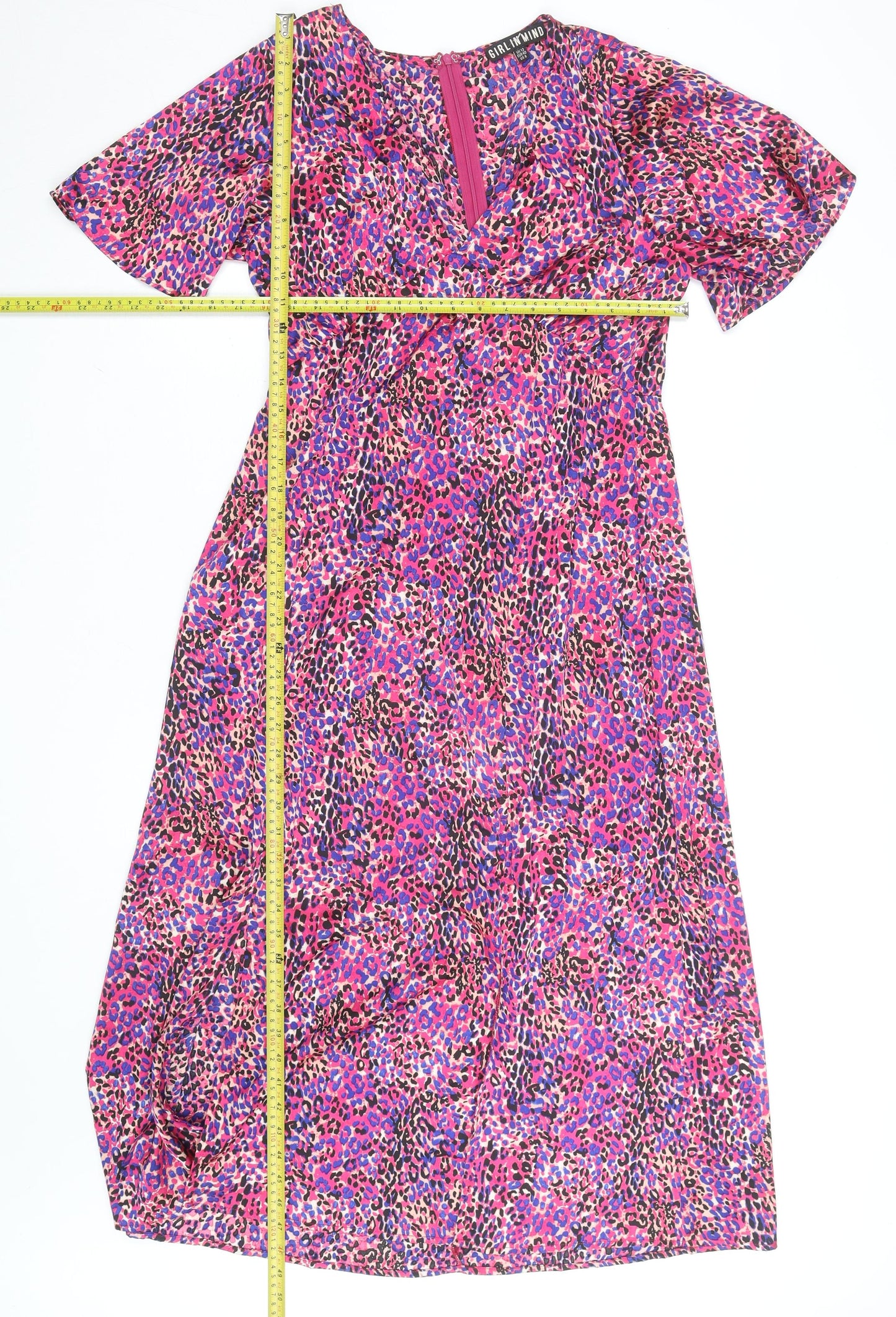Girl In Mind Women's Multicoloured Animal Print Midi Wrap Dress Size 10
