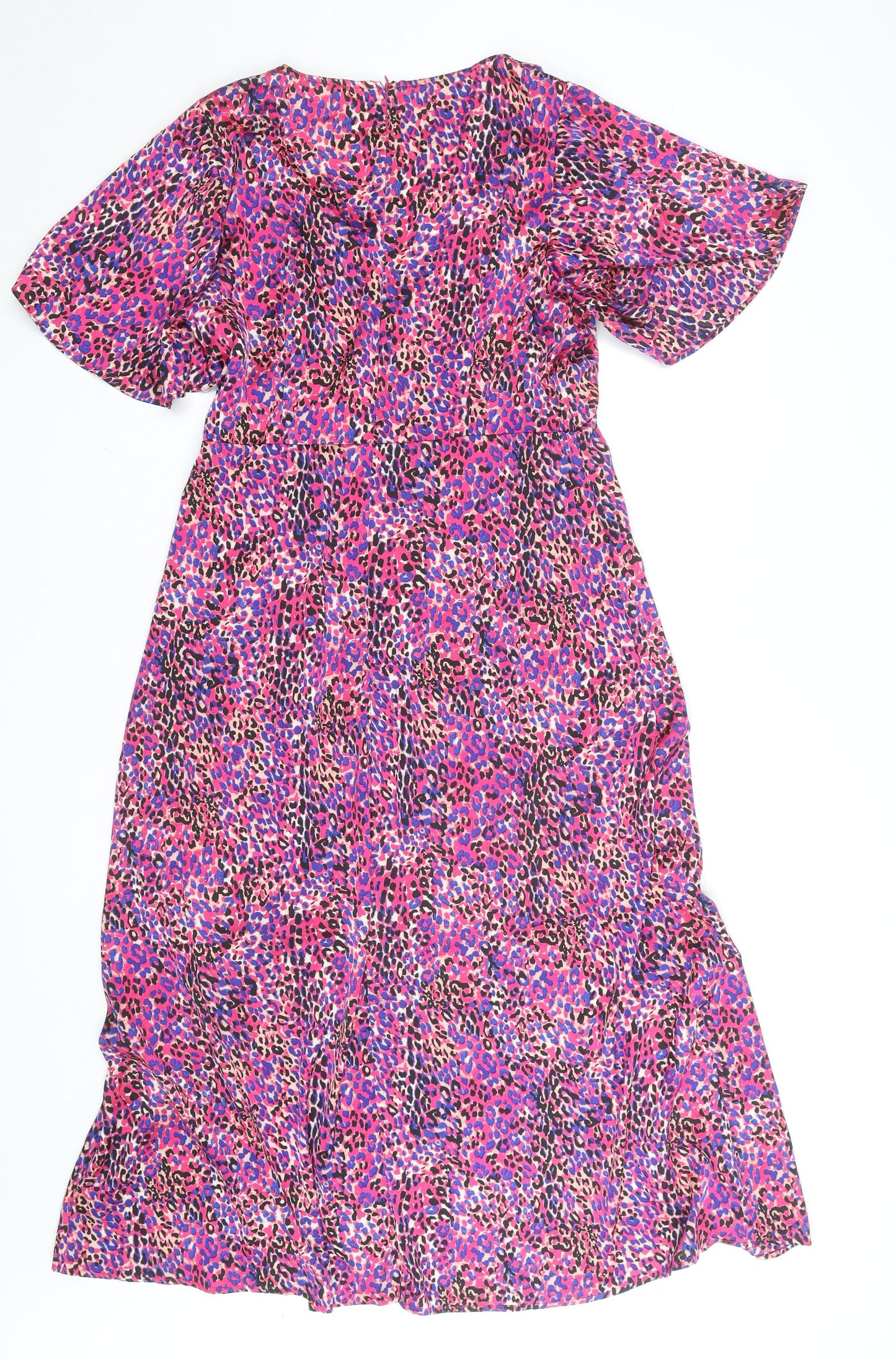 Girl In Mind Women's Multicoloured Animal Print Midi Wrap Dress Size 10