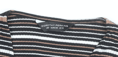 Dorothy Perkins Women's Multicoloured Stripe Wrap Top UK 10