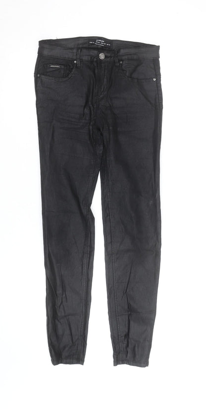 Stradivarius Women Black Skinny Jeans UK 10 Slim Fit Denim