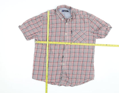 Ben Sherman Men's Multicoloured Check Short Sleeve Button-Up Shirt M