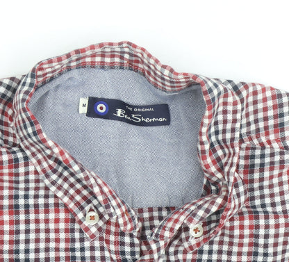 Ben Sherman Men's Multicoloured Check Short Sleeve Button-Up Shirt M