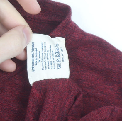 Jack Wills Women Red Cropped Jersey T-Shirt UK 14 Regular Fit