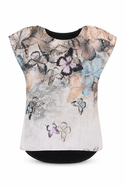 Savida Womens Multicoloured Butterfly Tunic Blouse Size 10