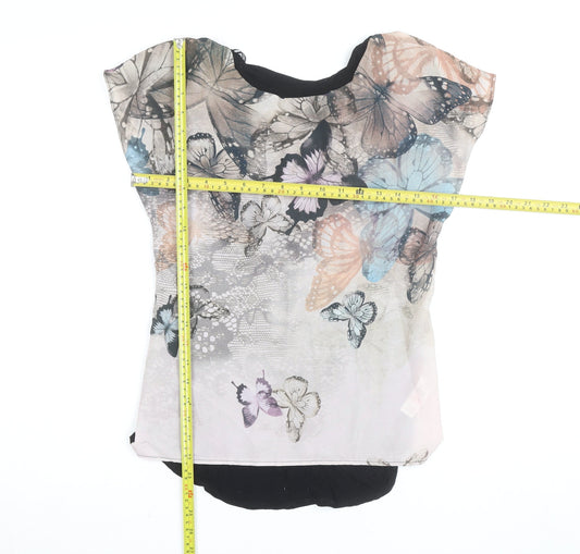 Savida Womens Multicoloured Butterfly Tunic Blouse Size 10
