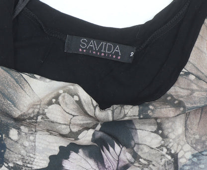 Savida Womens Multicoloured Butterfly Tunic Blouse Size 10