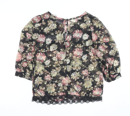 Savida Women’s Multicoloured Floral Lace Tunic Blouse Size 10