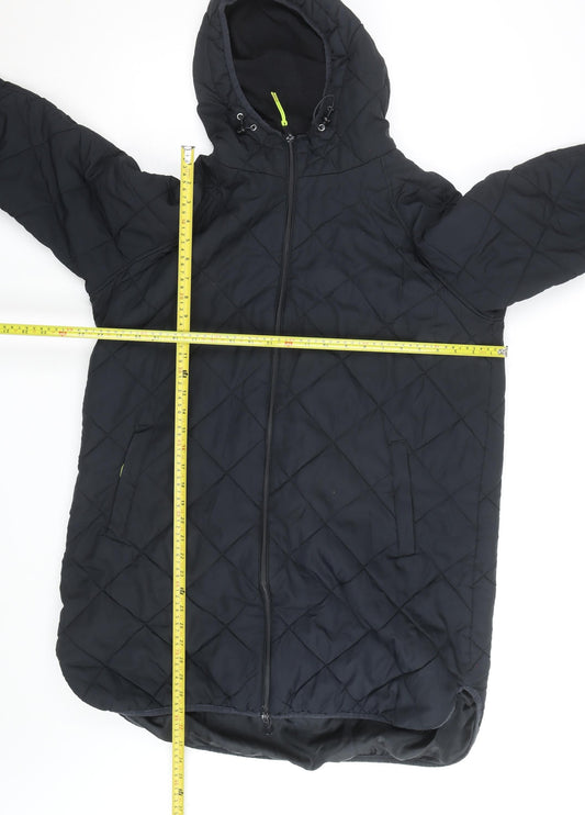 Dunnes Men’s Black Quilted Hooded Full Zip Winter Jacket L
