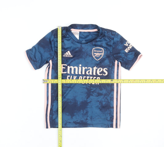 Adidas Boys Blue Arsenal Football Jersey 7-8 Years Lightweight T-Shirt
