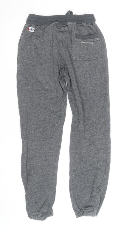 Skechers Men's Grey Jogger Sweatpants M Regular Fit Zip Pockets