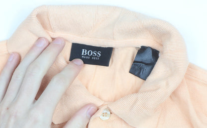 Hugo Boss Men’s Beige Cotton Polo Shirt Size L Regular Fit