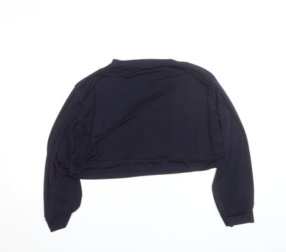 The Casual Company Women's Black Cropped Long Sleeve T-Shirt L