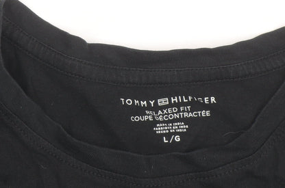 Tommy Hilfiger Women’s Black Relaxed Fit Cotton Logo T-Shirt L