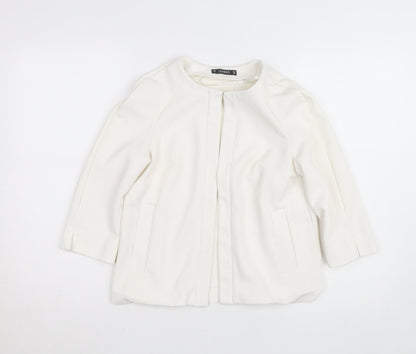Dunnes Women’s Ivory Woven Tunic Blouse Size 10 3/4 Sleeve