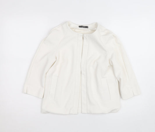 Dunnes Women’s Ivory Woven Tunic Blouse Size 10 3/4 Sleeve