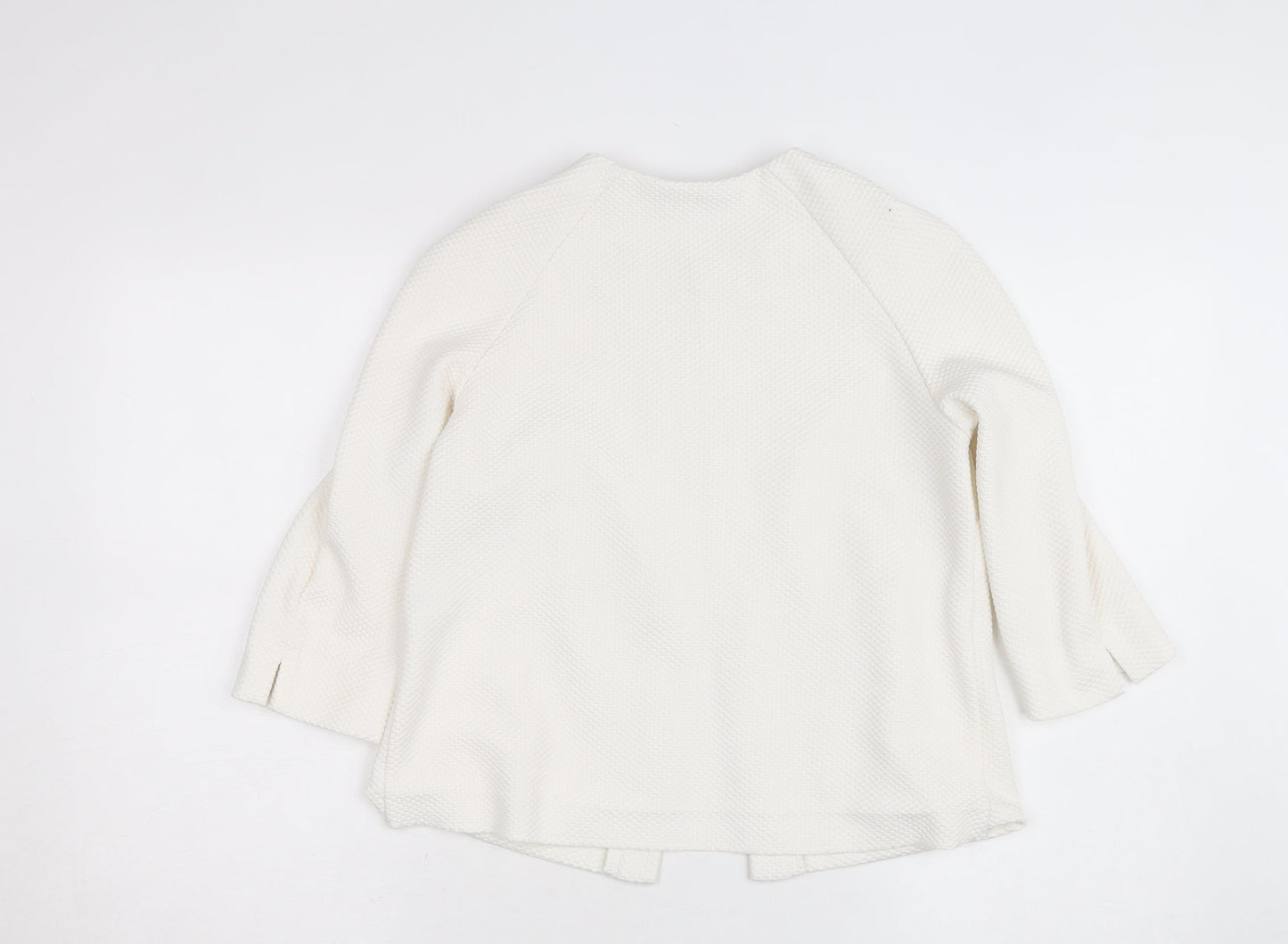 Dunnes Women’s Ivory Woven Tunic Blouse Size 10 3/4 Sleeve