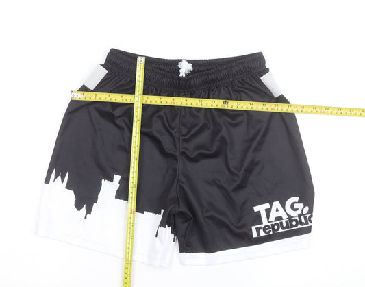 DES Men's Black Athletic Shorts Size 30 Elastic Waist Lightweight