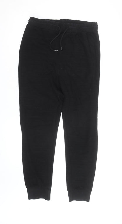 Stussy Men's Black Jogger Trousers Size M Elastic Waist Cotton Blend