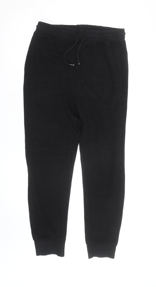 Stussy Men's Black Jogger Trousers Size M Elastic Waist Cotton Blend