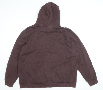 Puma Men's Brown 2XL Pullover Hoodie with Logo Print