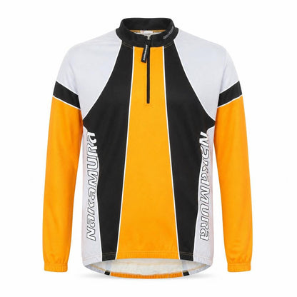 Nakamura Men's Orange Black Cycling Jersey Long Sleeve M