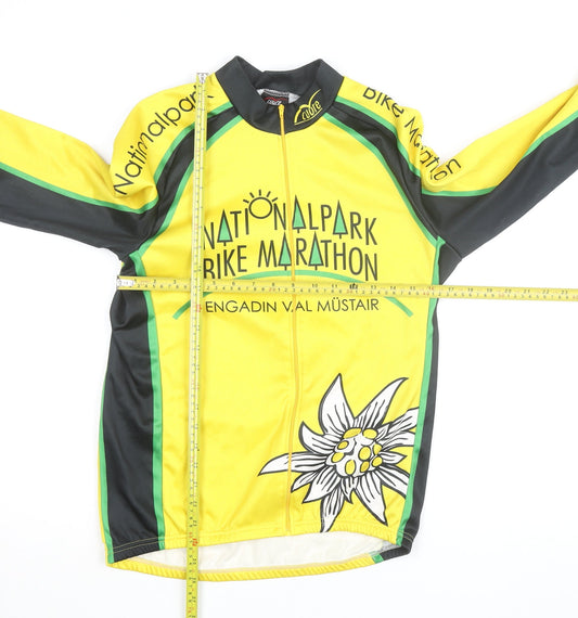 Cuore Men’s Yellow Cycling Track Jacket M Full Zip Breathable