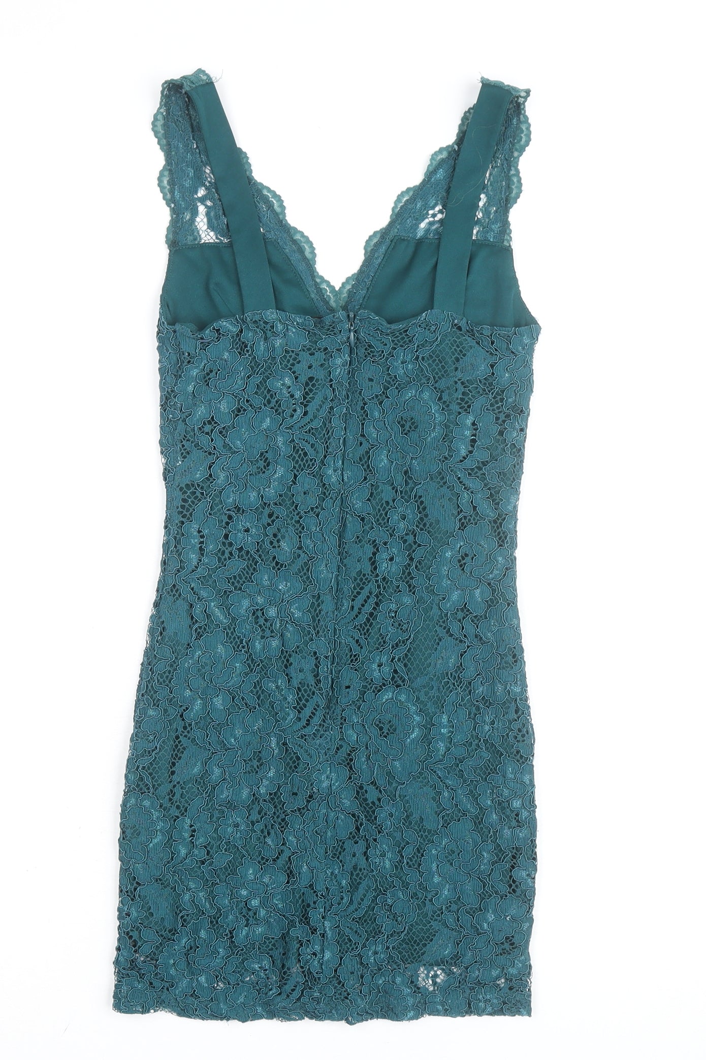 Topshop Women’s Green Lace Bodycon Dress UK 6 Sleeveless Partywear