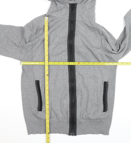 Next Men’s Grey Full Zip Hoodie Size M Regular Cotton Knit