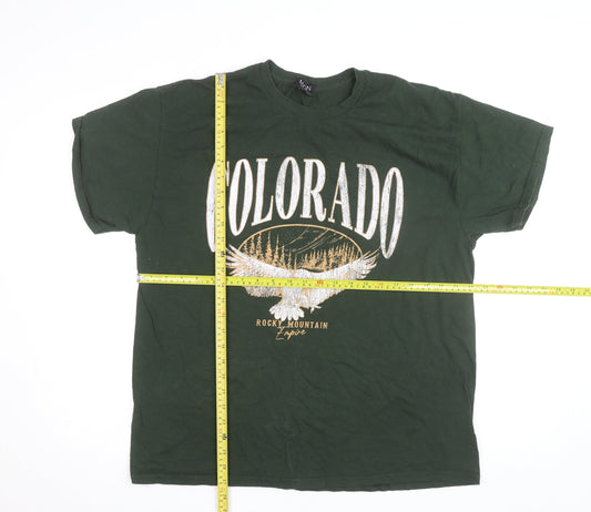 boohooMAN Men's Green Colorado Graphic T-Shirt Size M