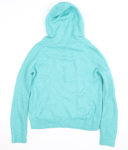 Marks and Spencer Women’s Blue Hooded Knit Jumper Size S