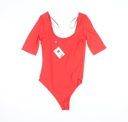 Savida Women's Red Scoop Neck Stretch Bodysuit Size S