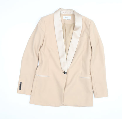 Reiss Women Beige Slim Fit Blazer UK 8 Formal Jacket