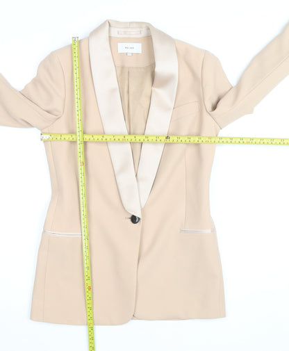 Reiss Women Beige Slim Fit Blazer UK 8 Formal Jacket